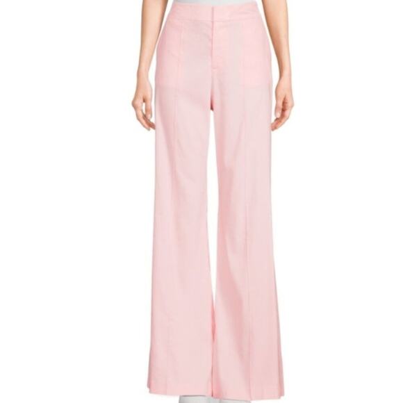 Alice and Olivia Dylan High Rise Pintuck Wide Leg Pants Petal - Picture 5 of 10